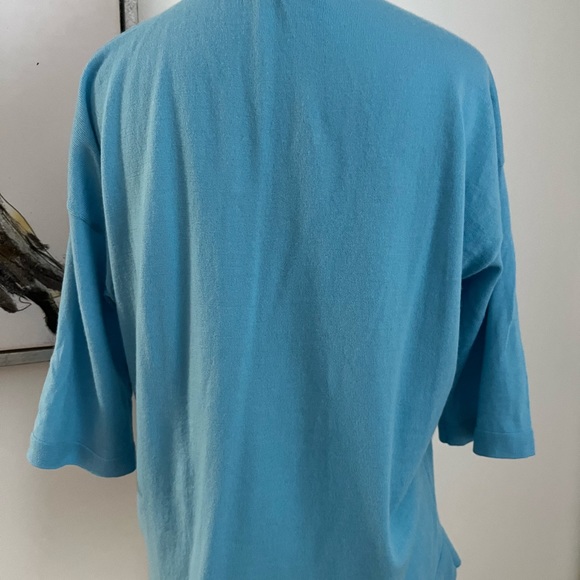 J. Crew Blue Embellished Sequin Pull Over Sweater Size Small - Picture 6 of 9